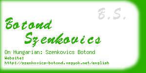 botond szenkovics business card